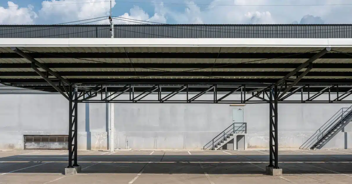 Approved car parking shade structure in Dubai villa community